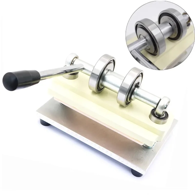 Double Wheel Hand Leather Cutting Machine Photo Paper PVC/EVA Sheet Cutter DIY Leather Die Cutting Machine Punching Manual Press