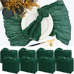 60PCS Cheesecloth Napkin Christmas Decoration Gauze Placemat for Dining Wedding Party Banquets Baby Shower Easter Table Decorar