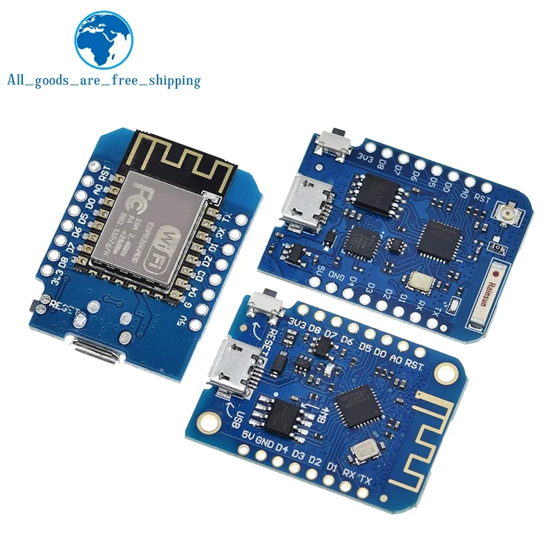 D1 Mini ESP8266 ESP-12 ESP-12F CH340G V2 USB WeMos D1 Mini WIFI Board D1 Mini NodeMCU Lua IOT Board 3.3V With Pins