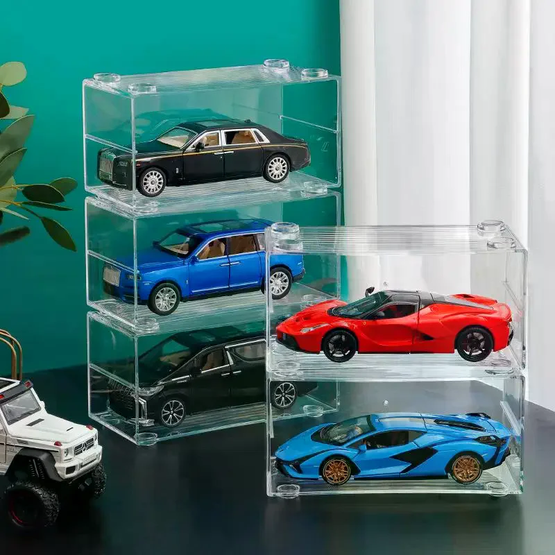 

Прозрачный акриловый пылезащитный бокс для моделей радиоуправляемых машин, жесткий чехол, штабелируемые коробки для хранения игрушек