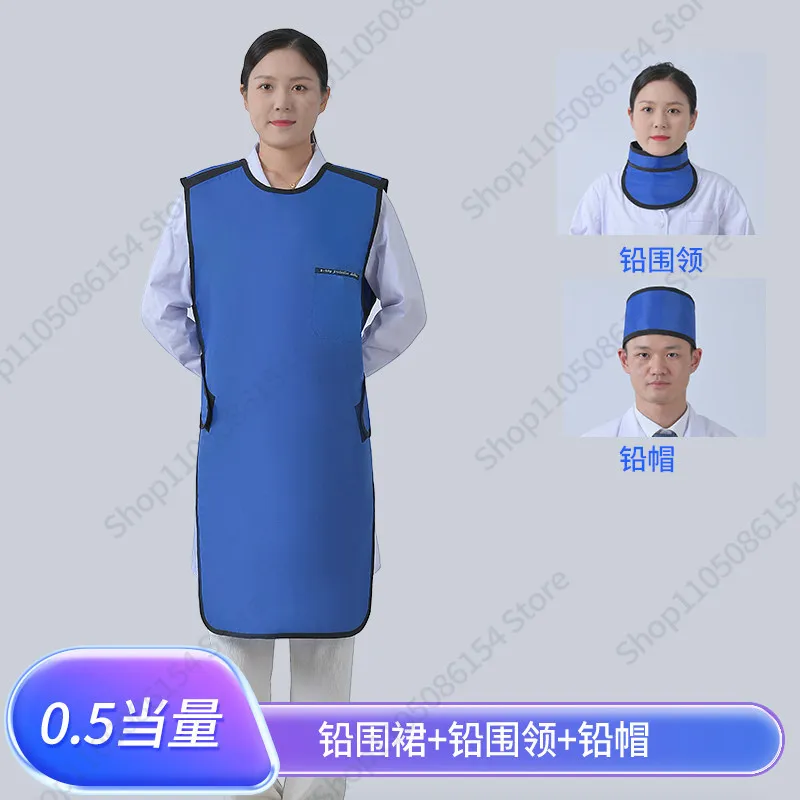 Ropa de plomo para protección radiológica, ropa de protección contra rayos X, ropa protectora para hospitales dentales, pañoleta, gorro y delantal de plomo.