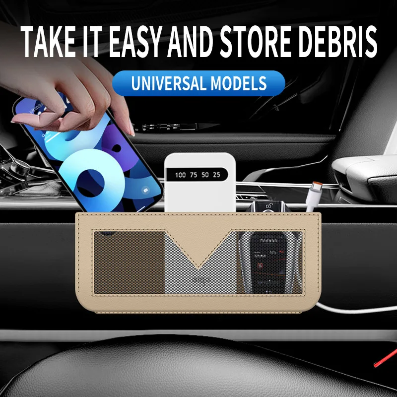 Sticky Car Storage Net Pocket Multifunctional Hanging Organizer Bag Auto Phone Holder Pouch Interior