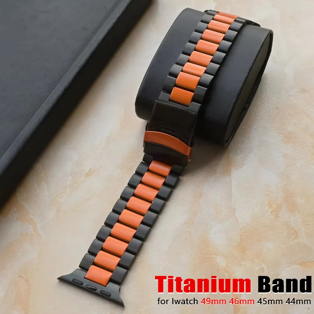 

Luxury Titanium Band for Apple Watch Series 10 9 8 7 6 5 4 Business Mens Bracelet for Iwatch Ultra 2 49mm 46mm 45mm 44mm Strap
