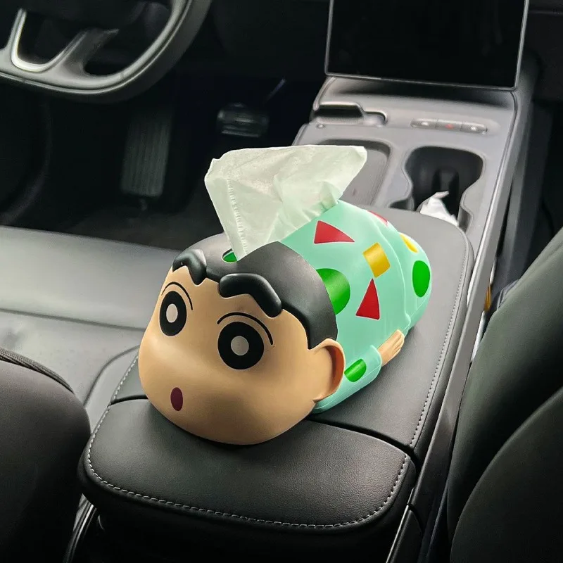 Crayon Shin-chan auto papieren doos creatieve hoogwaardige animatie cartoon thuis schattige handgemaakte pop desktop papieren doos decoratie cadeau