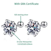 0.3-2CT Moissanite Earrings 925 Sterling Silver Round Cut Stud Earrings Piercing Earrings for Men and Women Fine Jewelry - Image 6