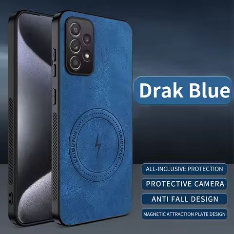 Luxury Leather Magnetic Charge Case For Samsung Galaxy S25 EDGE S24 S23 S22 S21 Ultra Plus S25FE 5G Protection Shockproof Cover