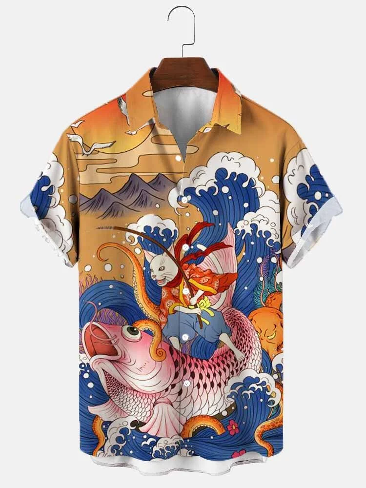 

Summer Retro Fashion Shirt Floral Camisa Masculina 3d Hawaiian Social Casual Dress 2023 Short Sleeve Loose Breathable Top