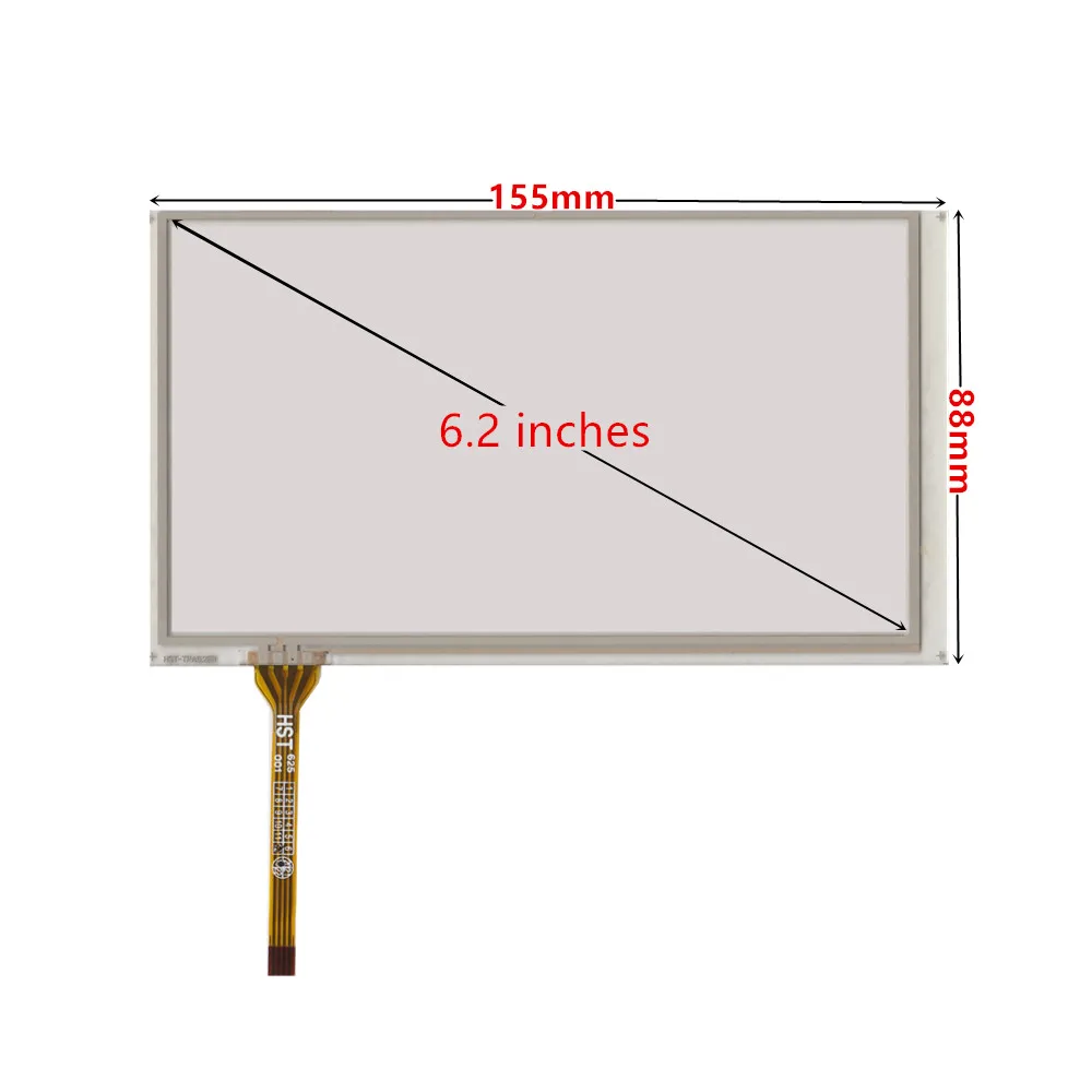 اللمس لشاشات الكريستال السائل HSD062IDW1 TM062RDH03 6.2 بوصة 155*88 مللي متر 4 سلك مقاوم لمس لوحة زجاجية DVD GPS CNC الملاحة الوسائط المتعددة