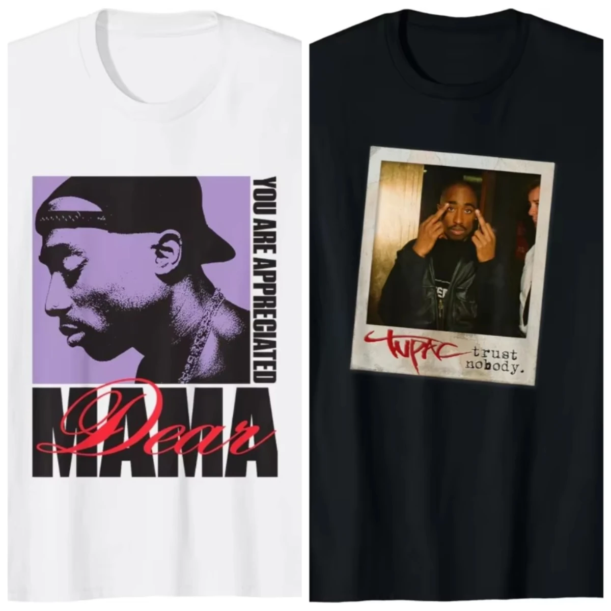 

Tupac Rapper Graphic T-shirt Unisex Men Women Hip Hop Fashion Big Size Top Casual Short Sleeve Streetwear Classic Tee