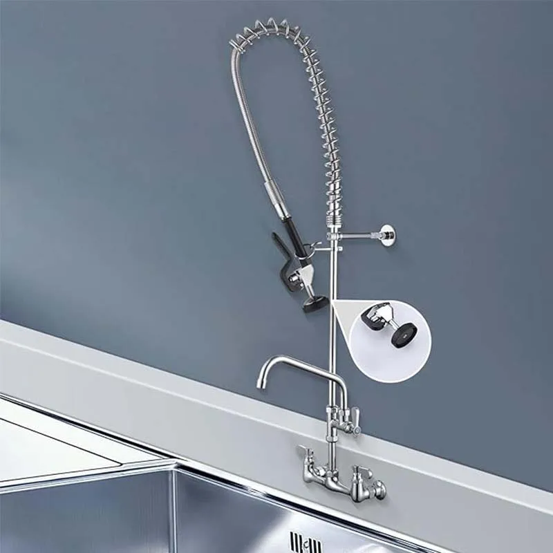 Robinet de cuisine commercial au Design moderne de haute qualité, robinet d'évier chaud et froid monté sur le pont en laiton, caractéristique Flexible, noyau de Valve en céramique