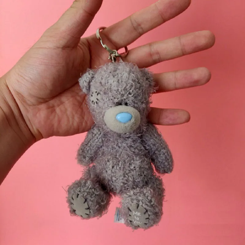 Beggar Bear Pendant Bag Decoration Key Ring Chain Tatty Teddy Plush Toy Stuffed Doll Cartoon Animal Patch Ted Girl Friend Gift