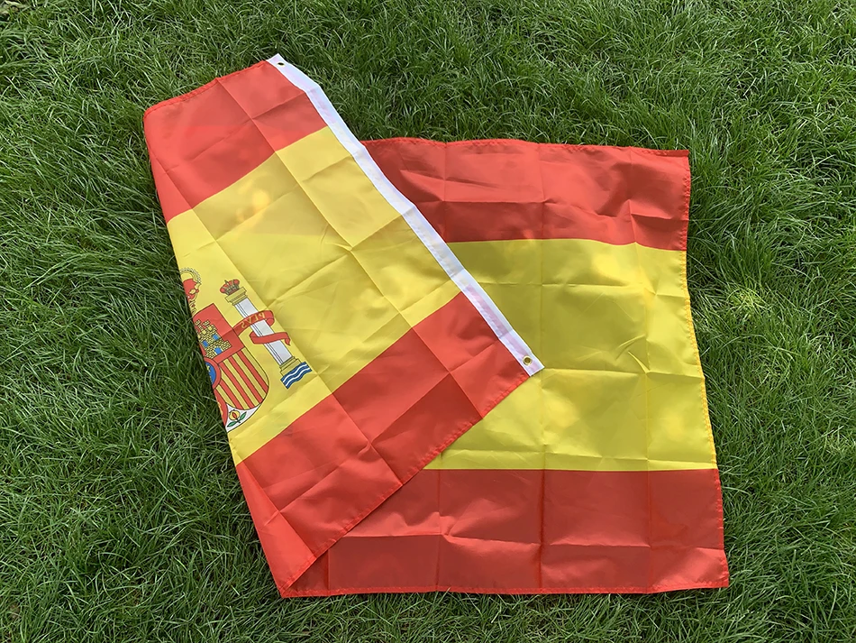 Imagem -05 - Sky Bande Atacado 100 Peças Bandeira da Espanha 60x90cm 90x150cm es Espana Bandeira Espanhola Super Poly Bandeira de Futebol Celebração Grandes Bandeiras