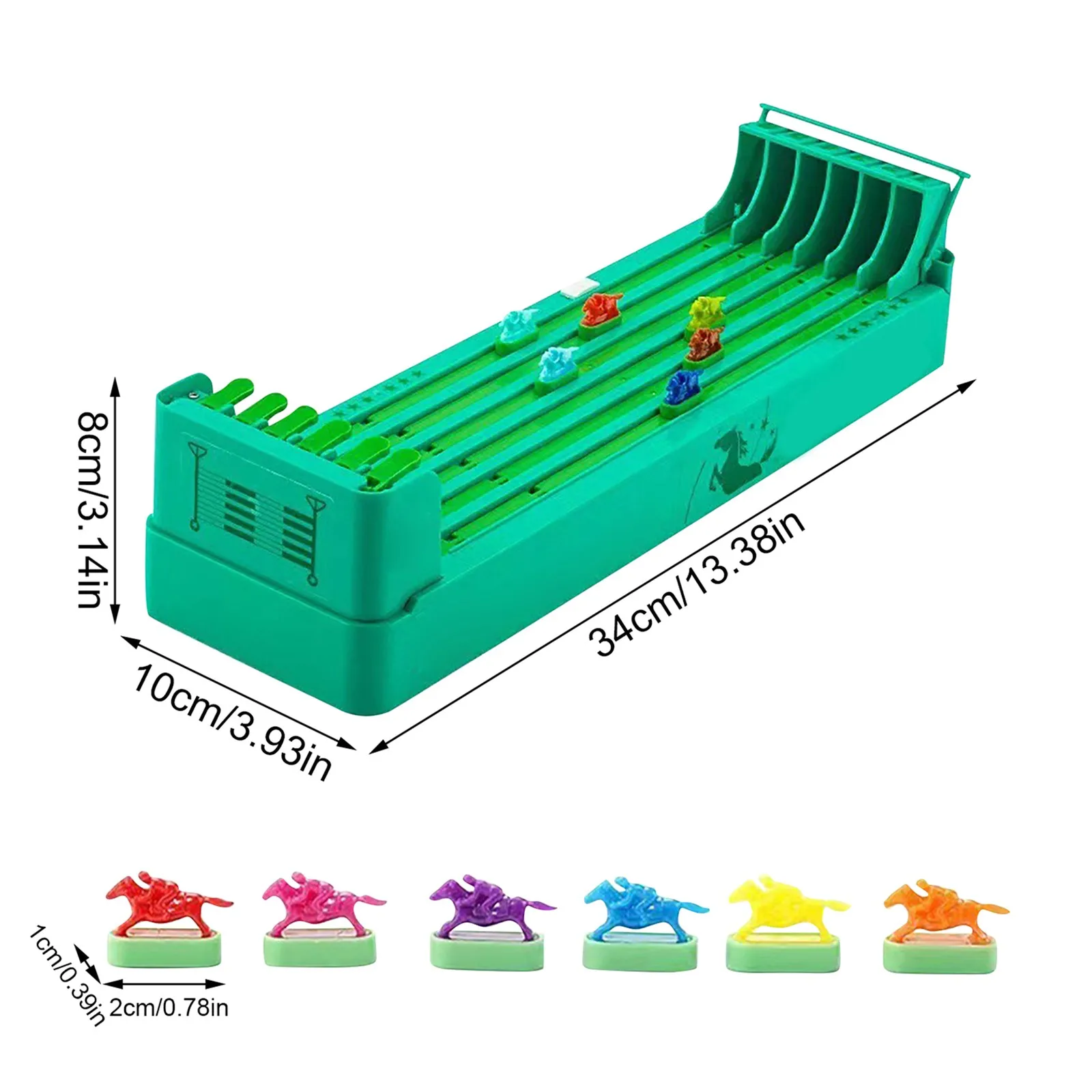 Desktop Board Game Horse Racing with 6 Horses Activities Hand Eye Coordination for Family Game Kids Adults Friends Interaction