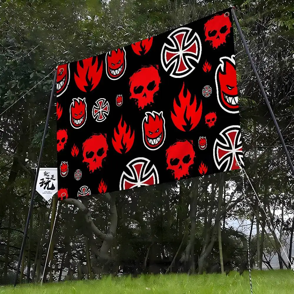 S-Spit F-Fires Logo Banner Art Printing Japanese Wall Flag Anime Wall Hanging Home Decor