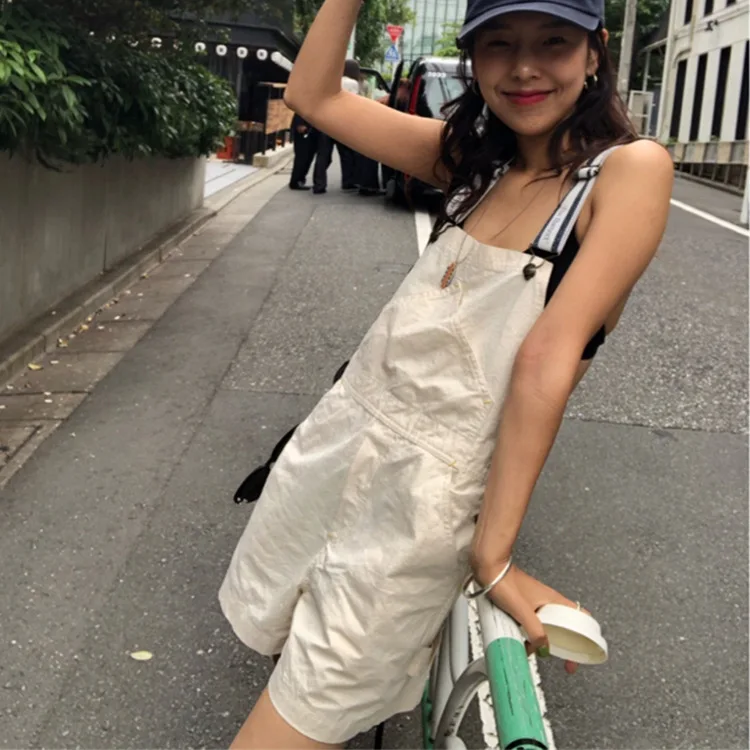 

2023 Summer New Elastic Overalls Casual Workwear Siamese Shorts Women