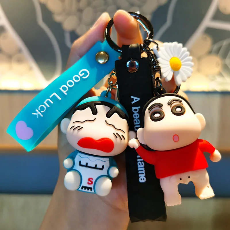 

Creative Cartoon Crayon Shin-chan Anime Keychain Silicone Figurine Car Key Bag Student Small Gift Personalized Gifts Y2k Fashion