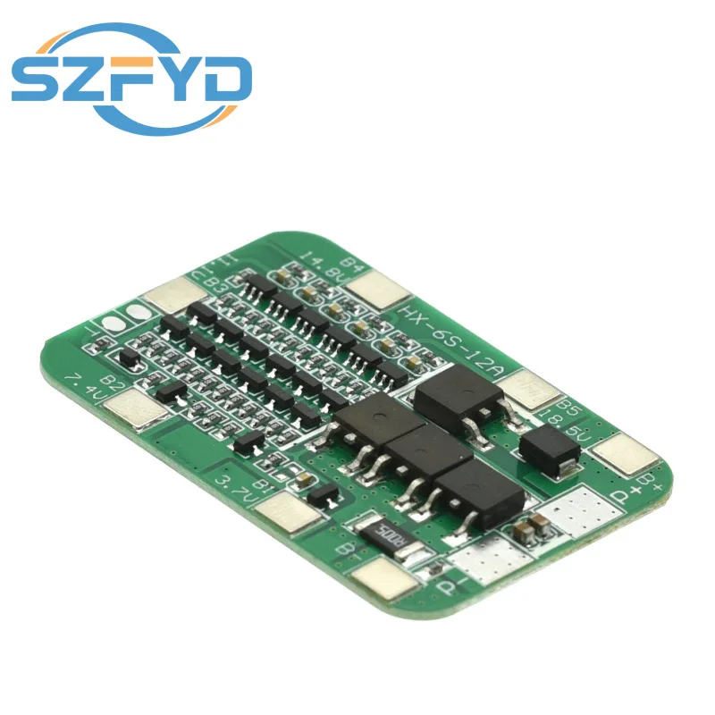 Placa de protección BMS 6S 15A 24V - Para baterías de iones de litio 18650 de paquete de 6 - Módulo PCB para kits de bricolaje