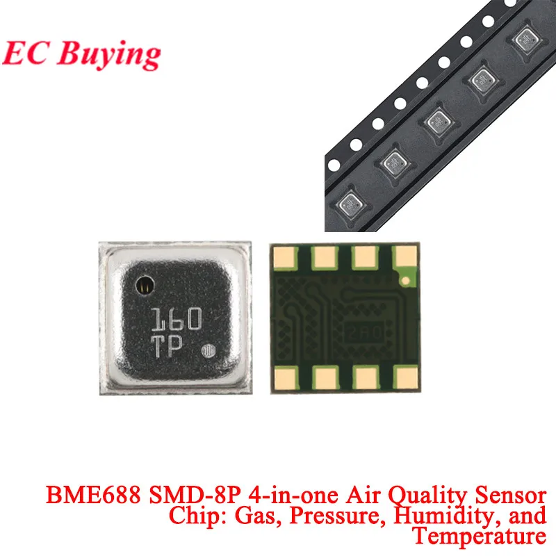 BME690 LGA-8 BME688 SMD-8P 4-in-one Air Quality Sensor Chip Gas Pressure Humidity Temperature for Environmental Sensor Module