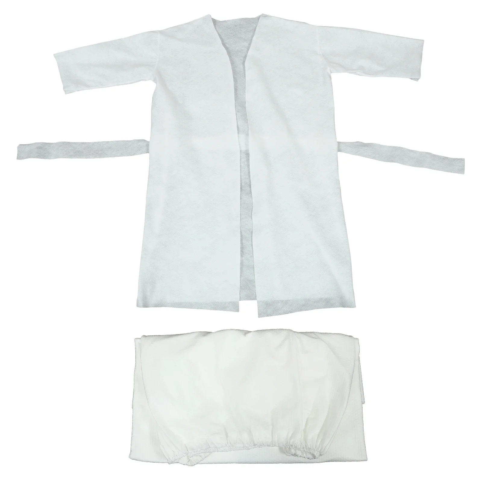 1 مجموعة 1 مجموعة رداء حمام للاستعمال مرة واحدة مادة قطنية سميكة للمنزل فندق صالون استخدام ملابس استحمام للاستعمال مرة واحدة رداء حمام بسيط #1