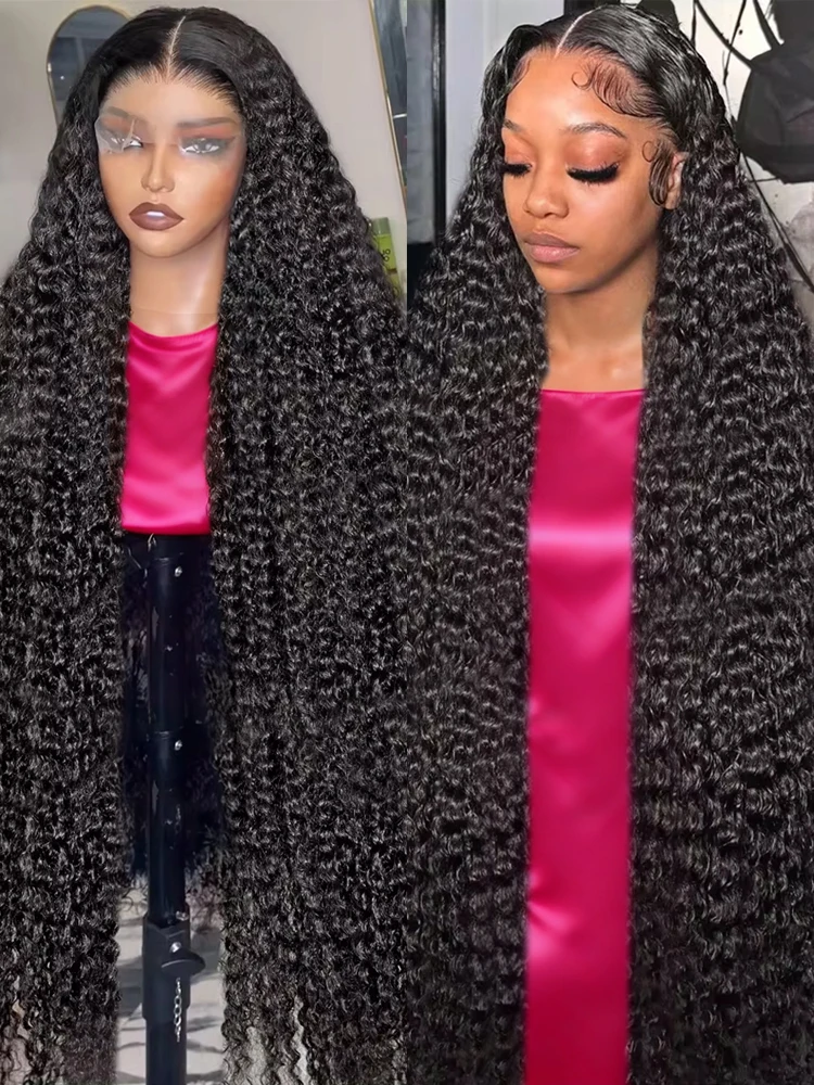 

40 46 Inch Deep Water Wave 13x4 13x6 Hd Lace Frontal Wigs Brazilian 360 Curly Lace Front Human Hair Wigs For Women 300% Density