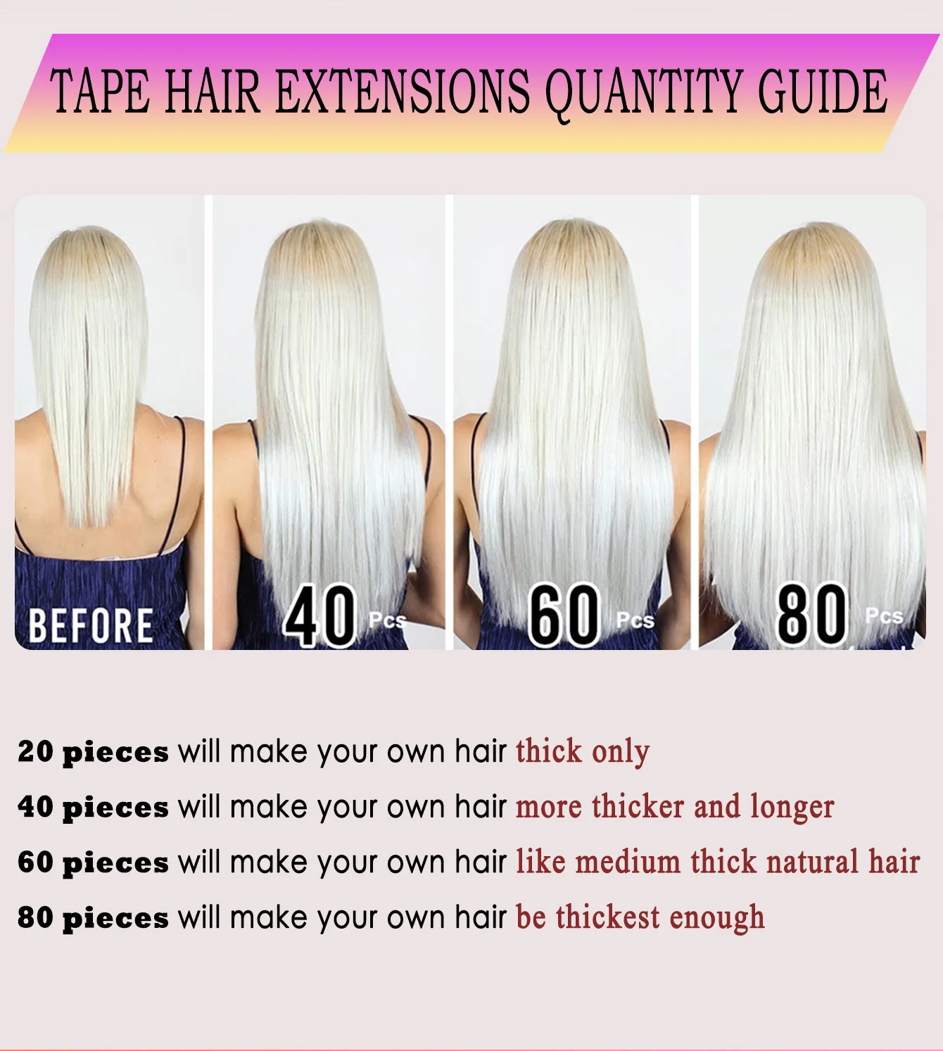 バージン人毛エクステンション 100% レミー髪ナチュラルスキン横糸テープインダブルストレート両面ブロンドカラーテープイン女性のための