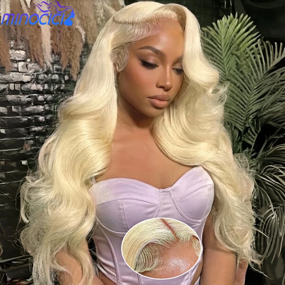

Светлый парик 613 HD Lace с эффектом Body Wave из натуральных волос, 13x6 HD Lace Frontal Wig, предварительно выщипанный, бразильский, 13x4, 250% плотность