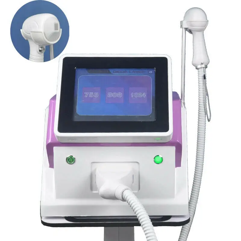 

Portable Diode Laser Hair Removal Machine 808nm/755nm/1064nm 3 wavelengths Painless Remove Body Hair Skin Rejuvenation Epilator