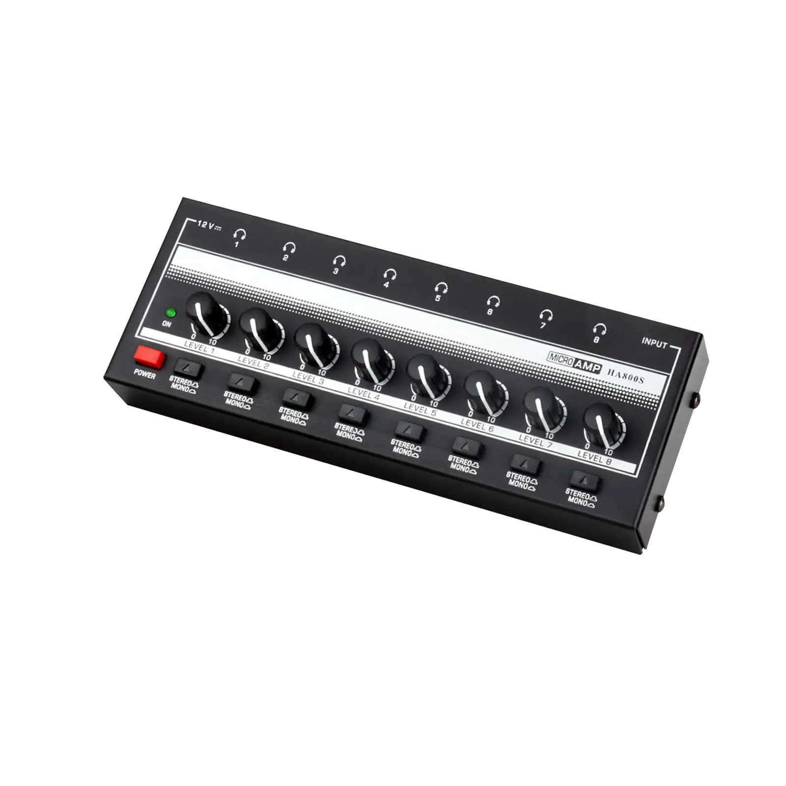 AMPLIFICADOR DE AURICULARES de 8 vías, conector de salida portátil, Ultra compacto, Mini amplificador divisor de auriculares para grabación en vivo y en estudio