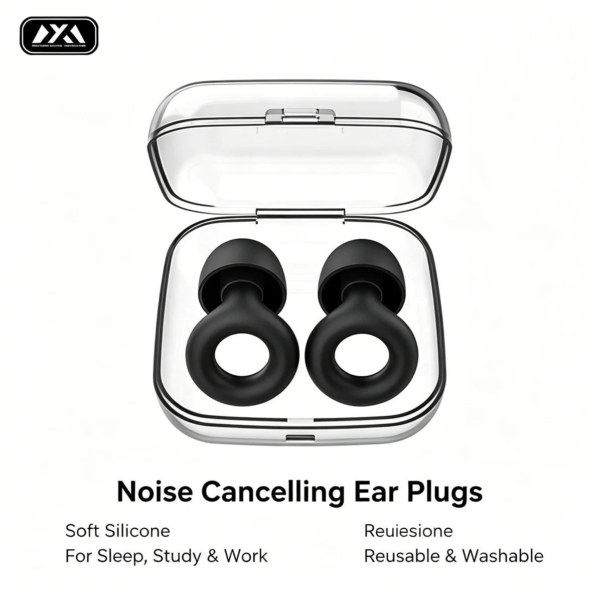 Bouchons d'oreilles réutilisables en silicone anti-bruit pour le sommeil, les études et le travail – Bouchons d'oreilles souples pour la réduction du bruit