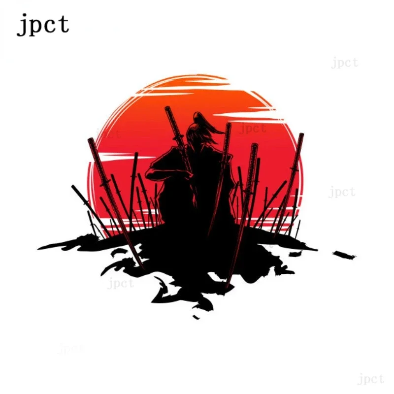 JP Car Decal due to decoration motorcycle Samurai decoration accessories creative sunscreen Waterproof PVC sticker 14cm * 14cm