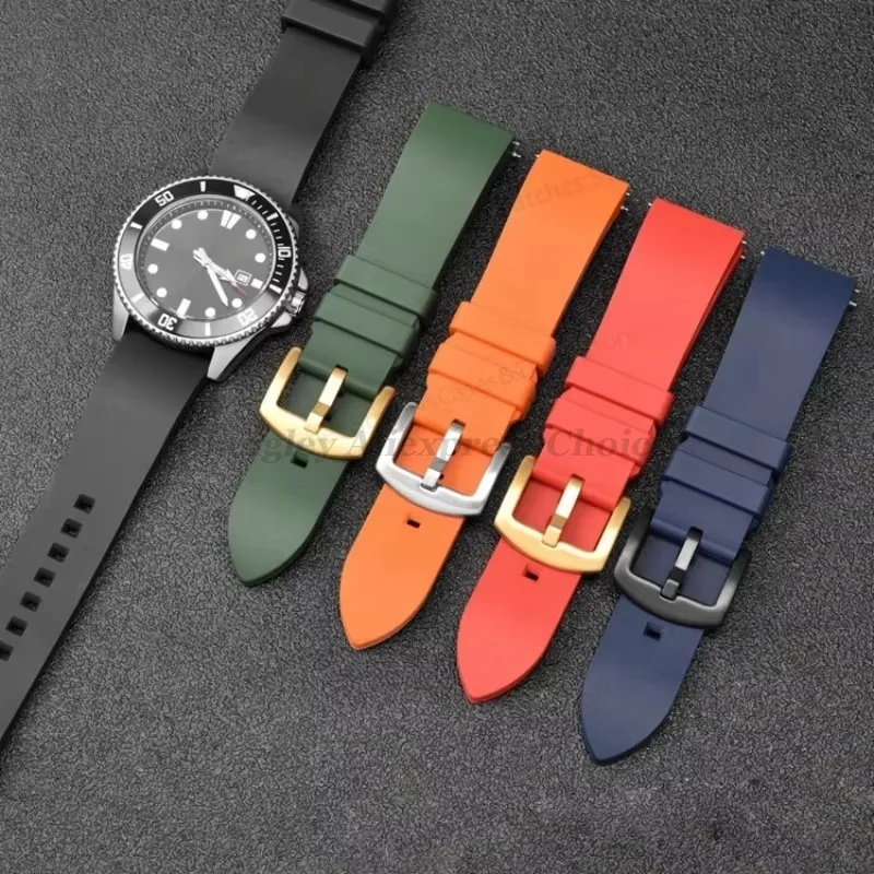Silicone Watch Band for Seiko Watrproof Sport Rubber Straps for Rolex Water Ghost 18mm 19mm 20mm 21mm 22mm 24mm Universal Belt image 4