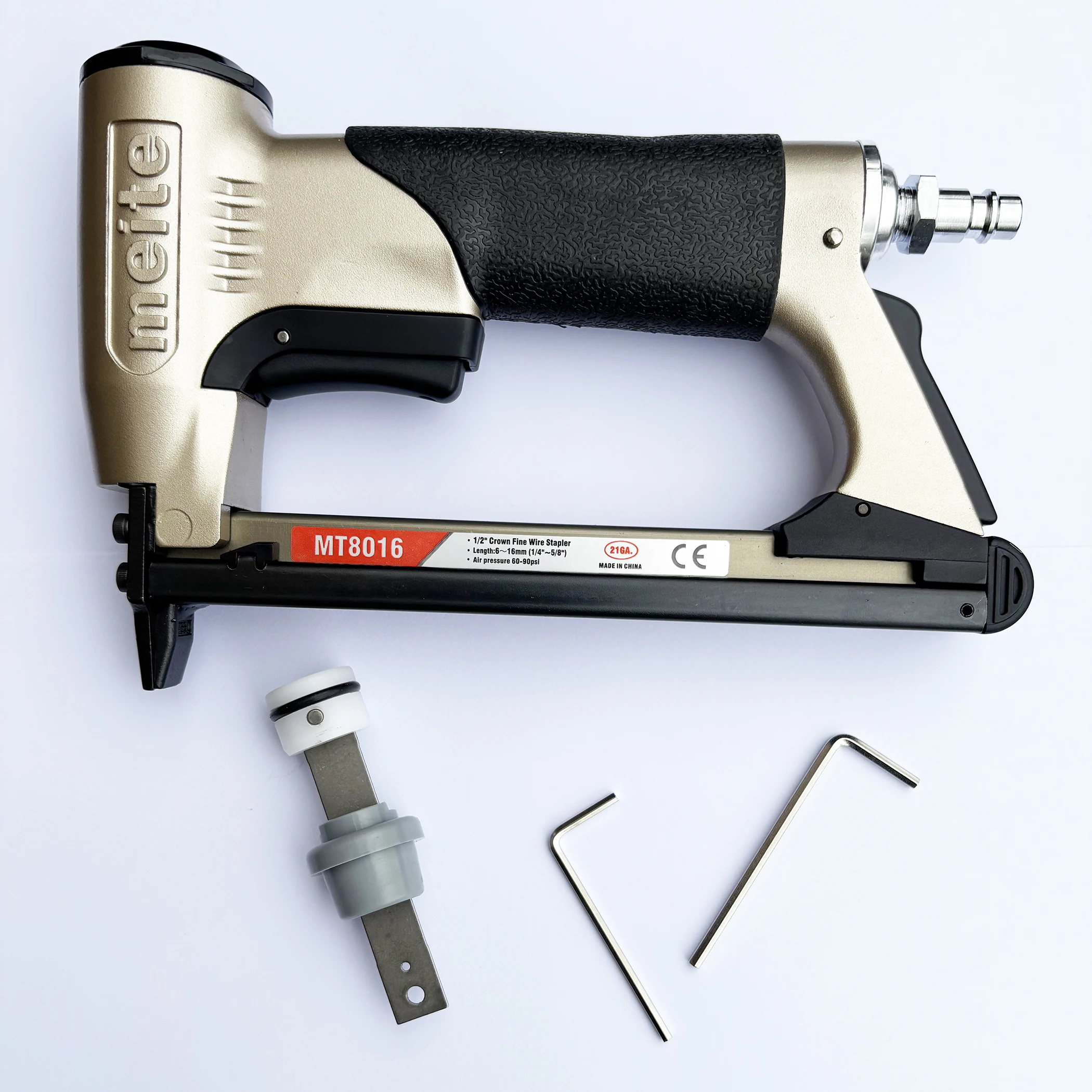 MT8016 Pneumatic Furniture Upholstery Stapler for Bracket 21GA, Type 80 (A) 8016 Shackle Pneumatic Gun