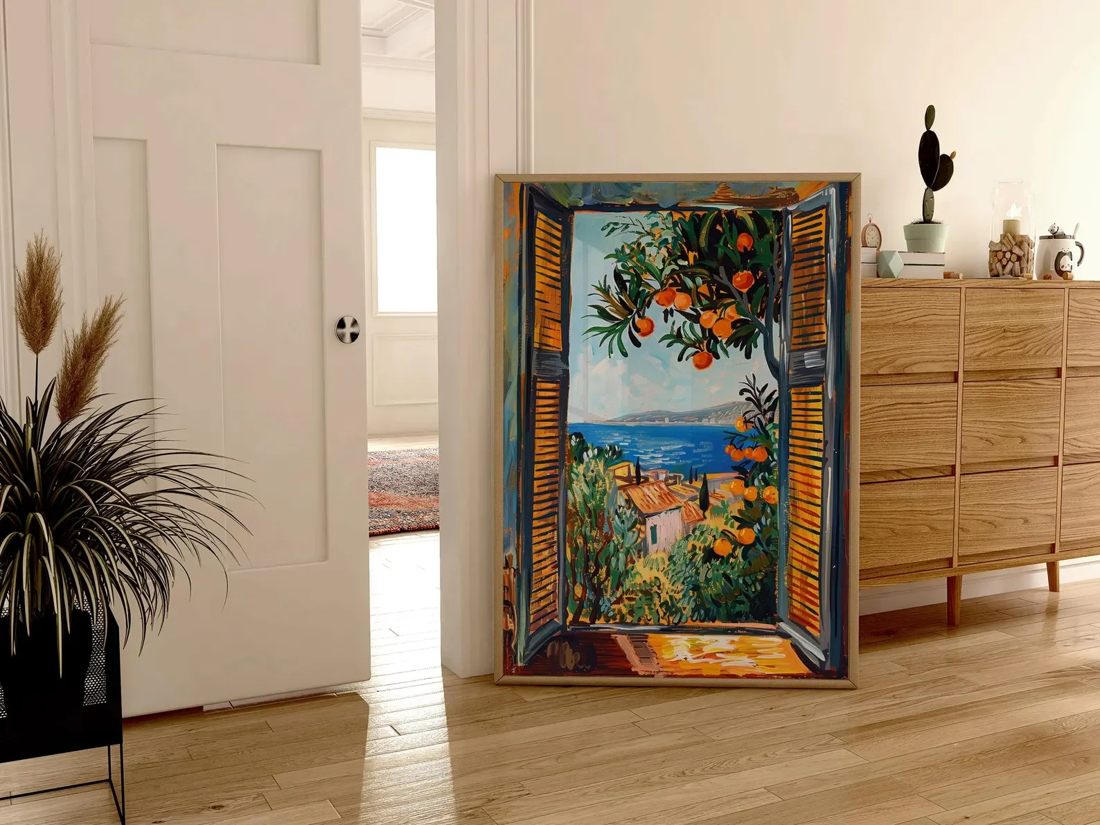 Open Window Henri Matisse Print, Henri Matisse Style Fauvism Painting, Modern Exhibition Print, Mediterranean Sea, Orange Tree,