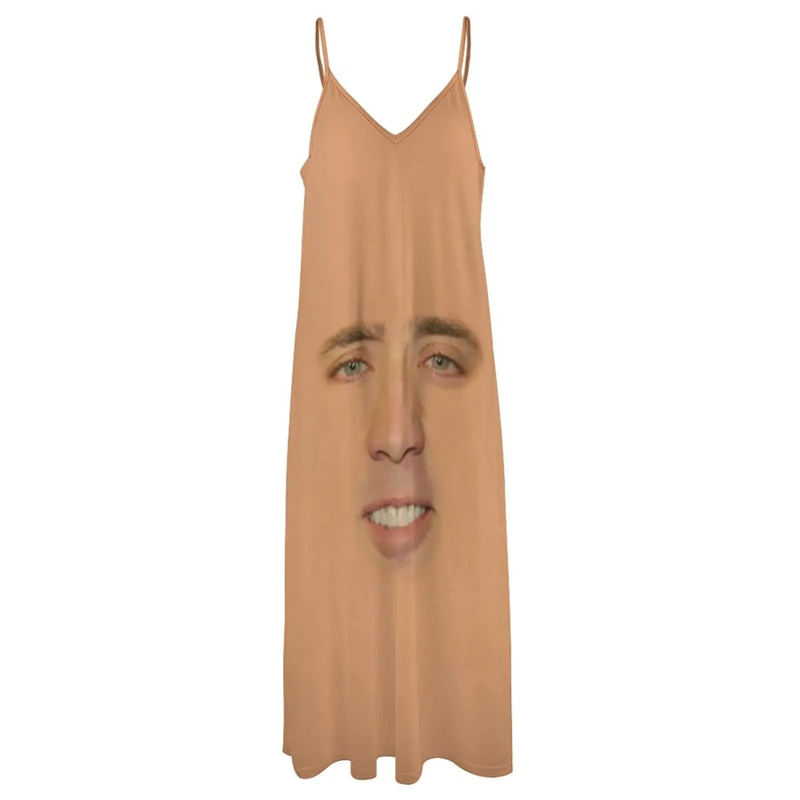 New Nicolas Cage Full Face Sleeveless Dress women clothes Long dresses