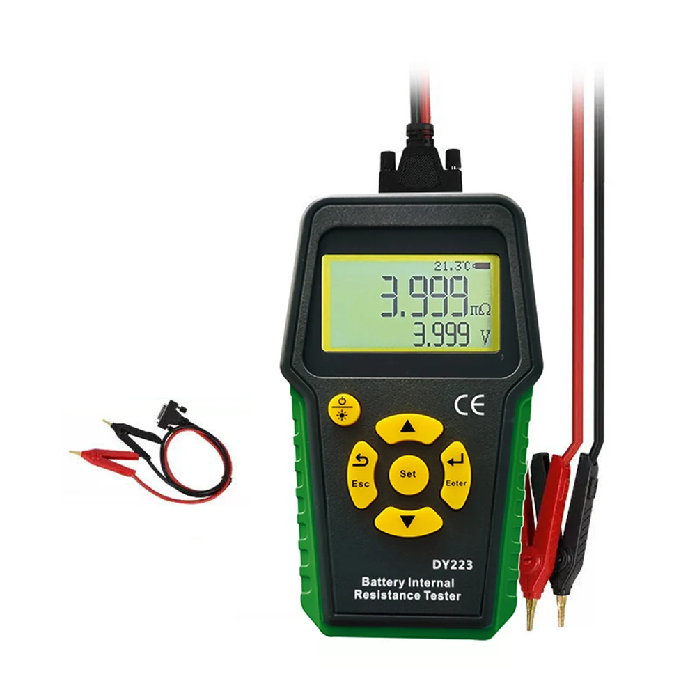 DY223 Electric Vehicle Battery Analyzer Kelvin 4 Wire Internal Resistance Voltage Detector For Auto Motorcycle Alkaline Button C