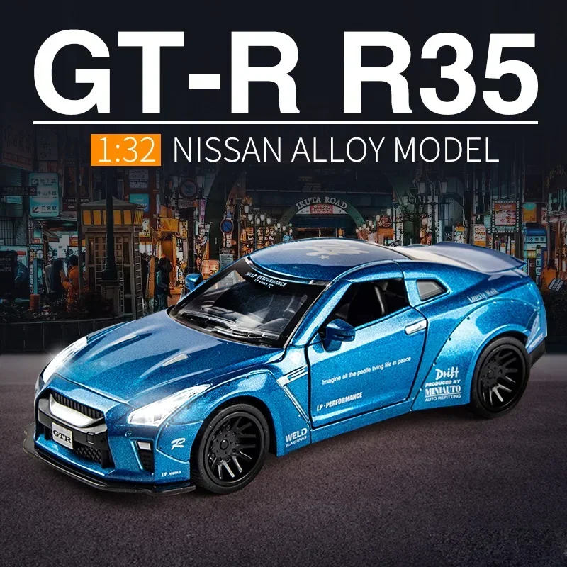 

Модель спортивного автомобиля из сплава в масштабе 1:32 Nissan Skyline Ares GTR R34 R35