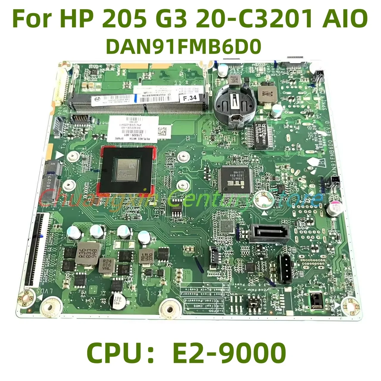 DAN91FMB6D0 For HP 205 G3 20-C3201 AIO Laptop motherboard  with CPU E2-9000  A4 A6 A9  100% Tested Fully Work