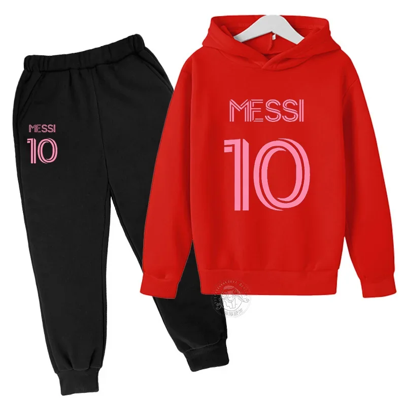 

Messi 10 Printed Children's Set Street Fashion Boys and Girls Autumn/winter Sports Hoodie+Sports Pants Two Piece Outdoor Sports
