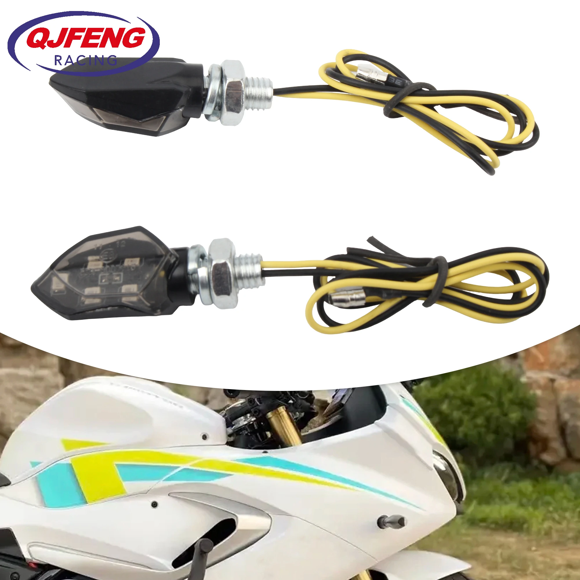 

For Kawasaki Mini Turn Signal Lights Motorcycle Lampe Motorbike Amber Blinker LED Indicators Light Universal Accessories