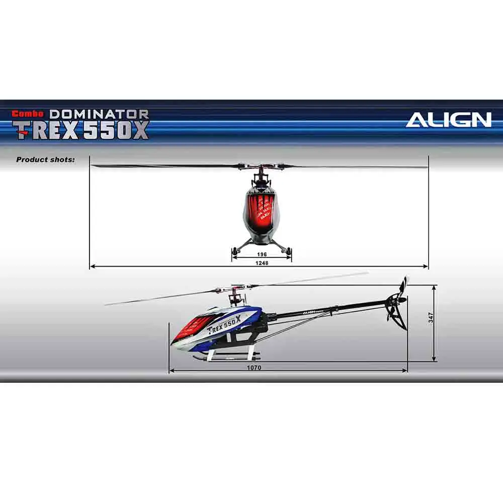 AlIGN T-REX 550X 2.4GHz 6CH RC Helicopter Kit Fits