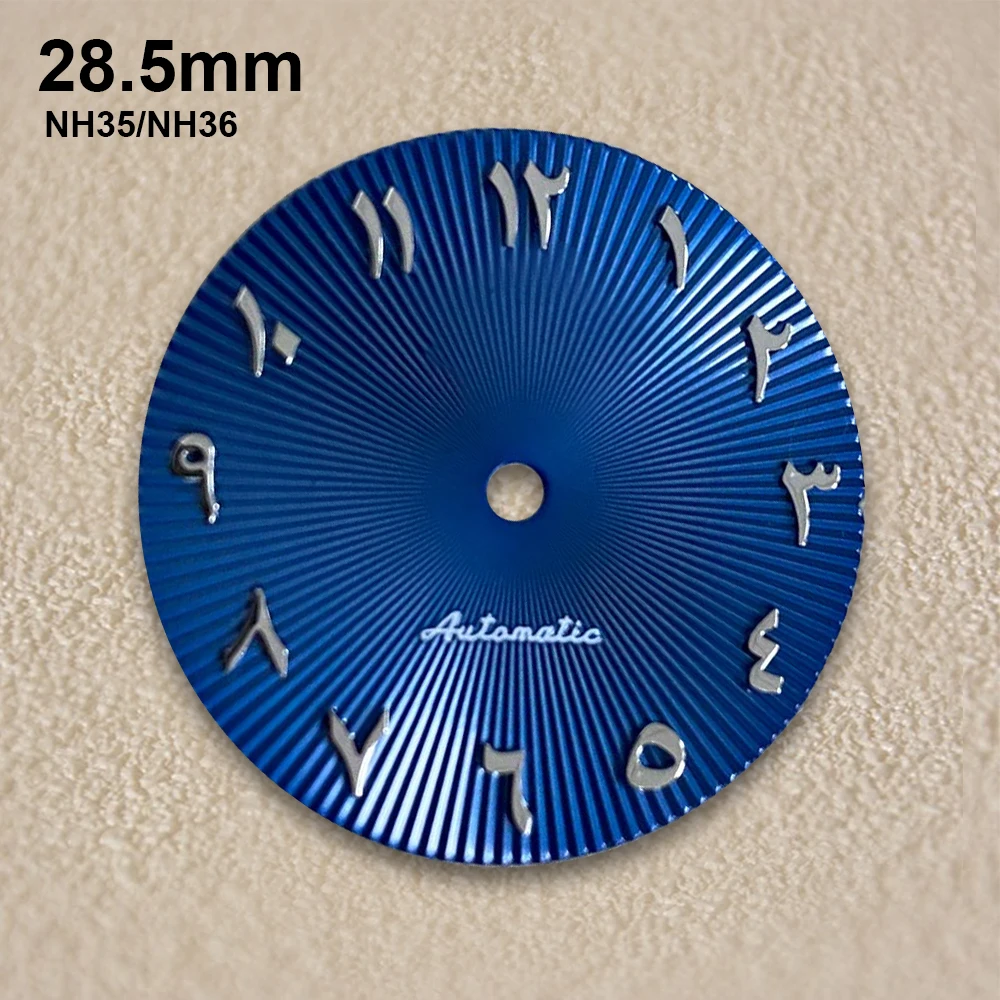 28,5 mm S-logo Arabische wijzerplaat geschikt voor NH35/NH36/4R/7S Japans uurwerk verticale streep hoge kwaliteit horloges gemodificeerde accessoires
