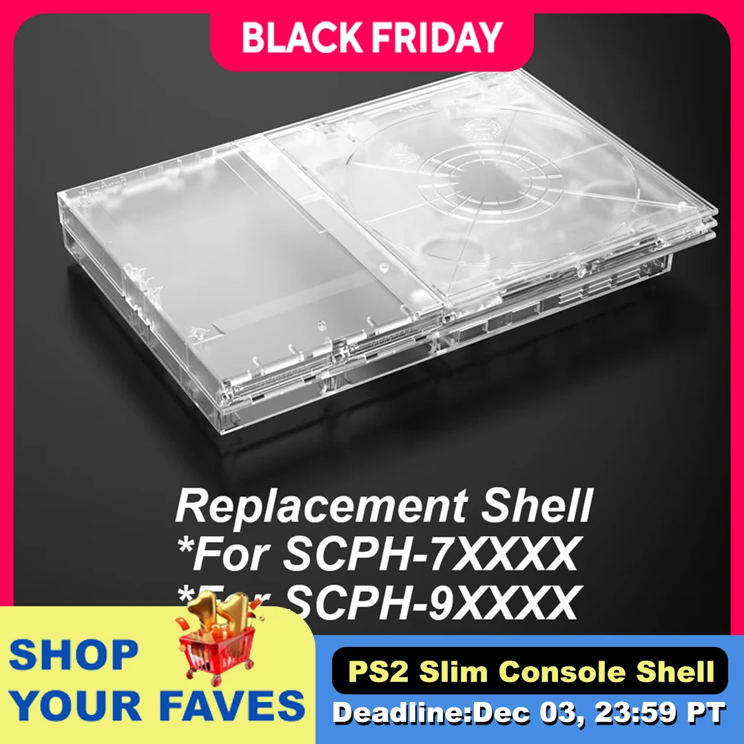 Clear Replacement Housing Shell For PS2 Slim Console Shell Transparent Case  Protective Box Modern Look
