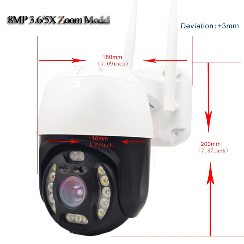 Onvif-compatible 5P/8MP 4K Human Auto Tracking Wireless Mini PTZ Network CCTV Security Camara Sony imx335 / IMX415 Sensor Camhi