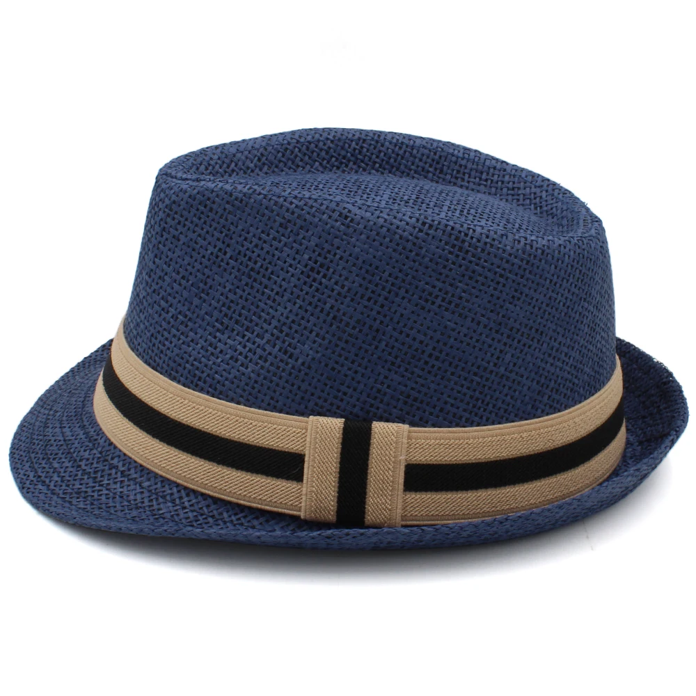 2 Sizes Parent-child Men Women Kids Boy Straw Fedora Hats Summer Trilby Sunhat Classical Jazz Caps Sombrero Beach Outdoor Travel