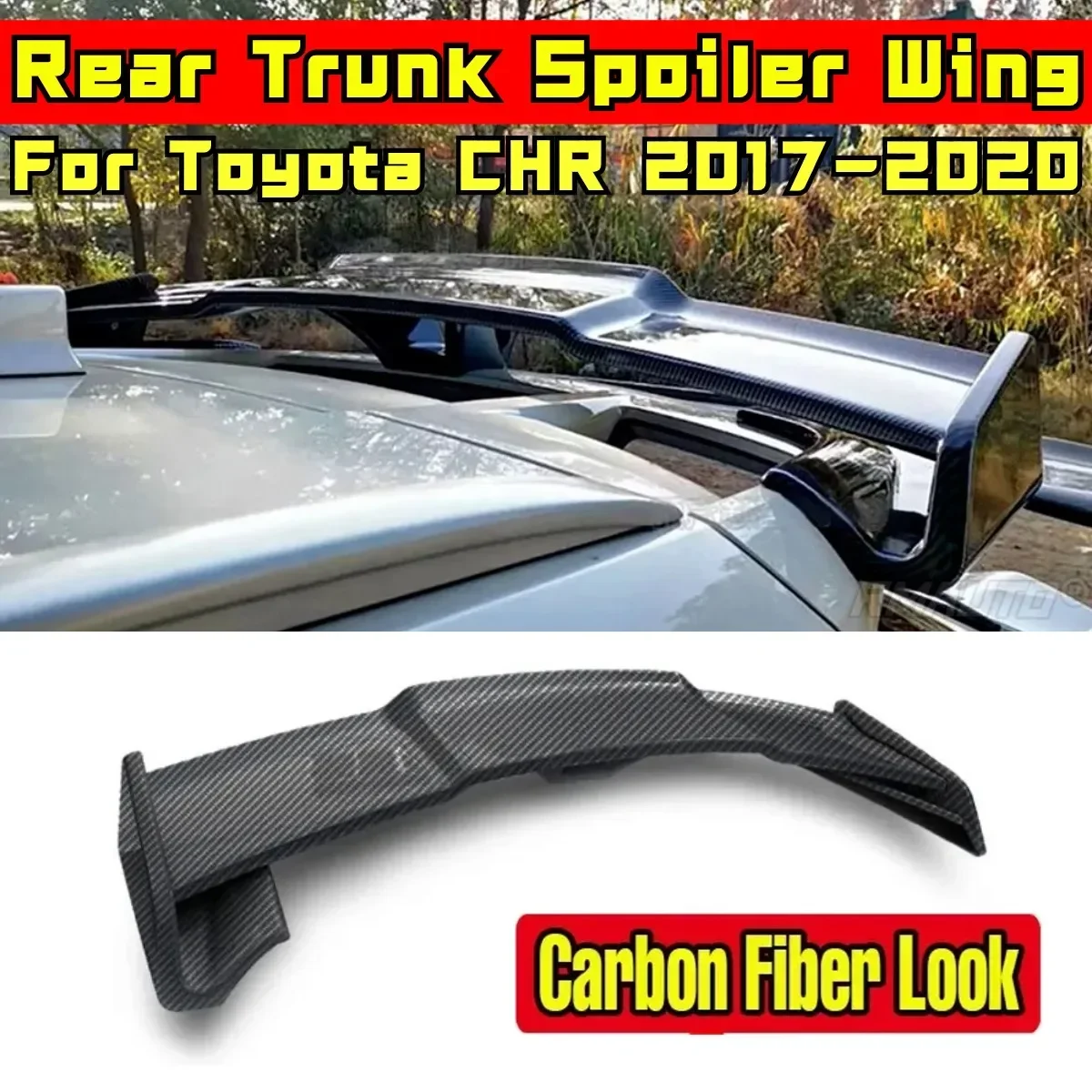 Car Rear Roof Spoiler Modification Part ABS Plastic Car Rear Spoiler Wing For Toyota CHR 2017 2018 2019 2020 Car Accessories