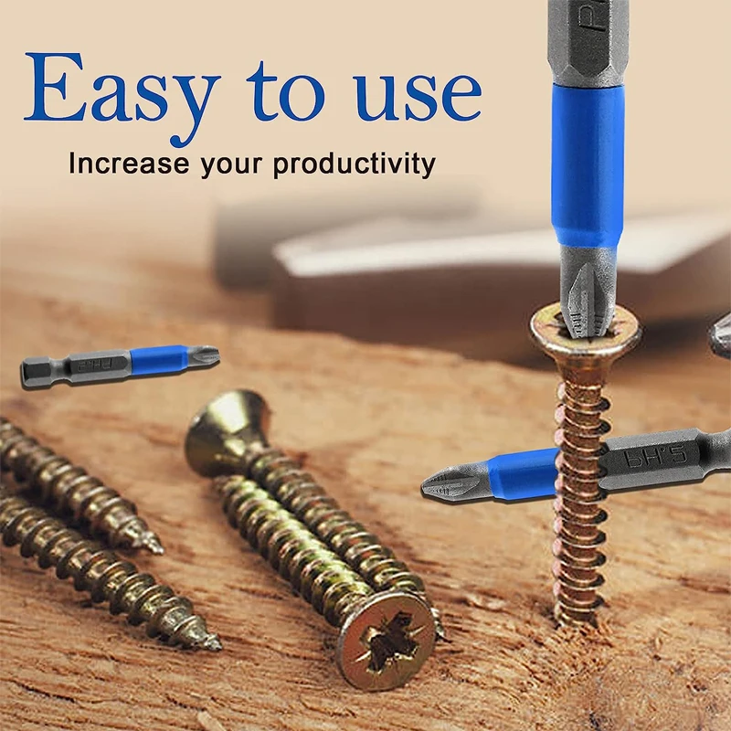 Imagem -02 - Anti Slip Screwdriver Bits Cabeça Única Magnética Ferramenta Elétrica de Aço Phillips Bit Hex Shank Ph1 Pz1 Ph2pz2ph3 s2 50 mm 10 Pcs