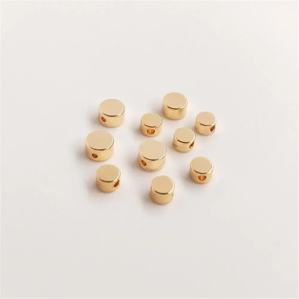 

14K plated gold Geometric cylindrical square hexagon type bead scattered bead DIY handmade jewelry bracelet accessories