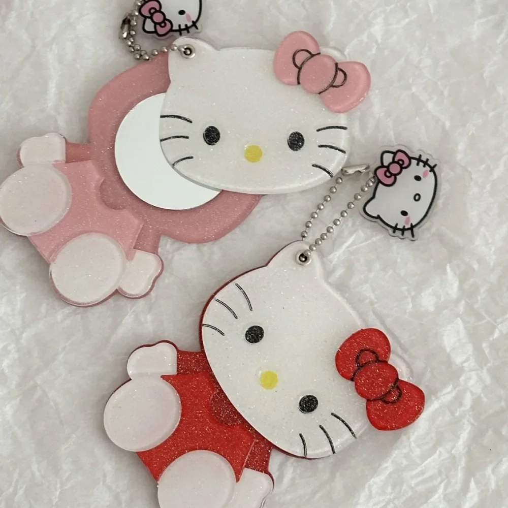 

Sanrio Anime Kawaii Cute Hello Kitty Cartoon Fold Portable Ordinary Key Tool Cosmetic Mirror Schoolgirl Accessory Festivals Gift