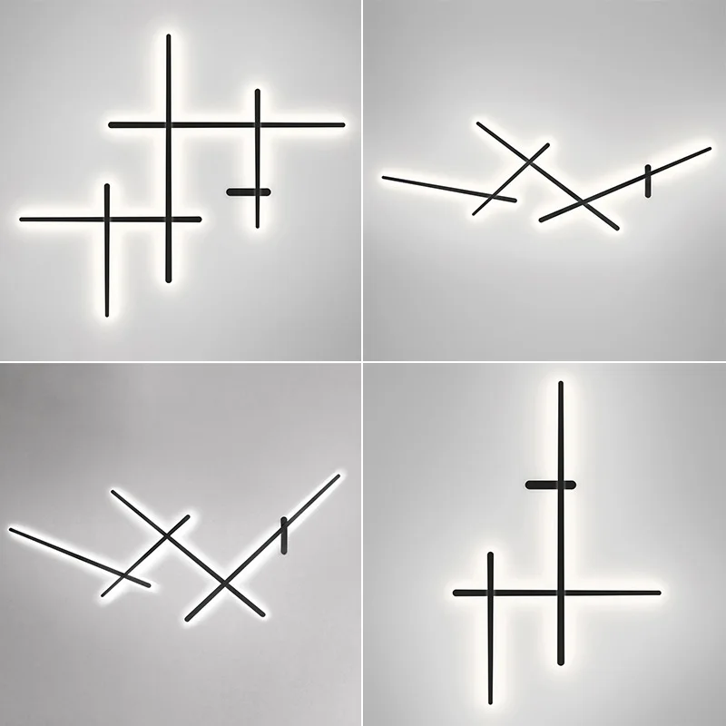 minimalista led luzes de parede preto branco luz de fundo quarto sala escadas corredor decoracao arandelas lampada de tira longa 01