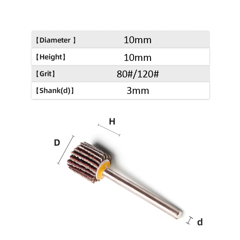 10x10mm Mini Sandpaper Grinding Flap Wheel Emery Cloth Sanding Disc Rotary Shutter Polishing Set 80/120# for Dremel Rotary Tool